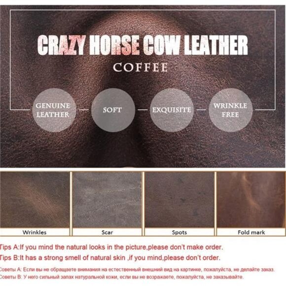 Mens Clutch Bag Genuine Leather ID Card, Hand Clutch Purse Handbag 7.9 inches - Picture 2 of 7